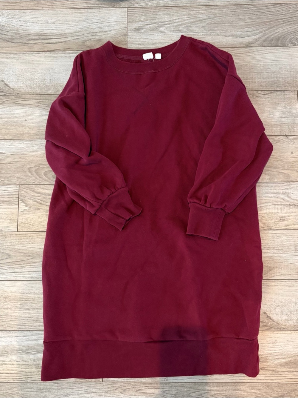 GAP Women's Crewneck Sweatshirt Dress - Burgundy